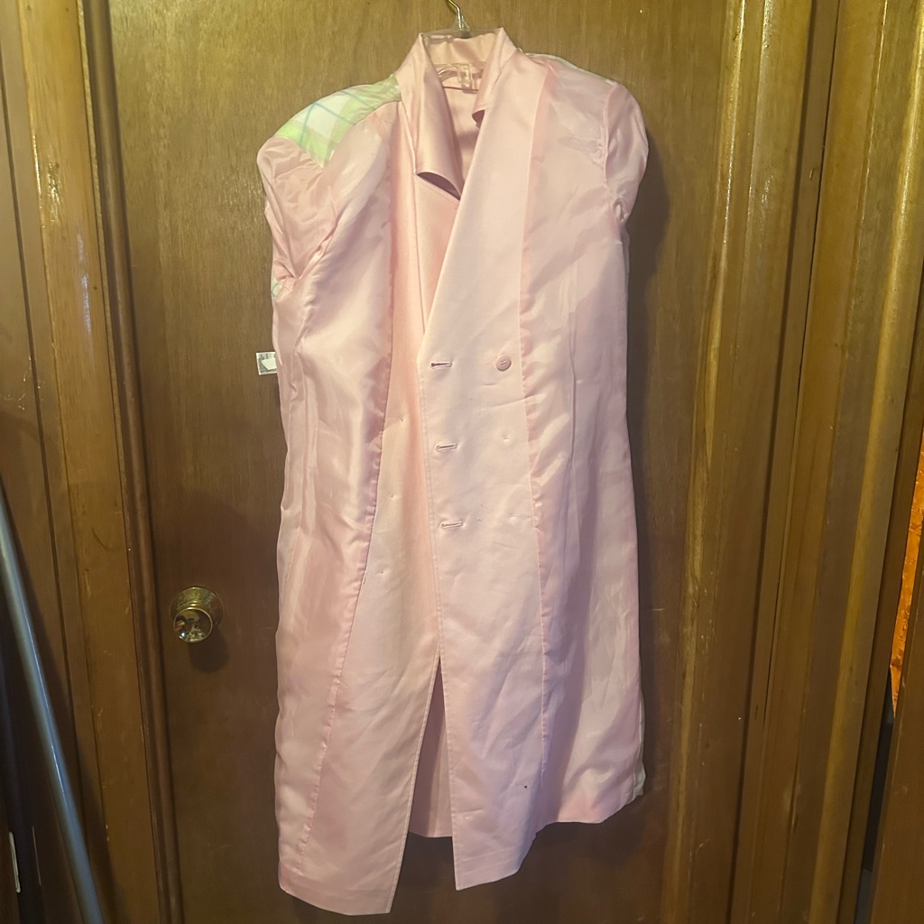 Pink Women's Trench Coat With Skirt